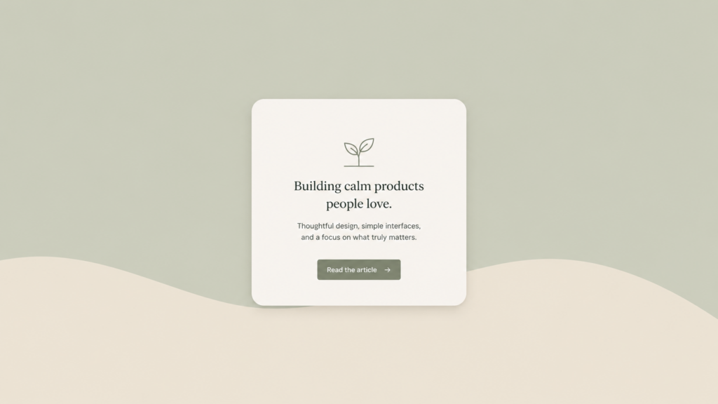 calm ui design examples